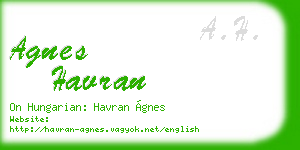 agnes havran business card